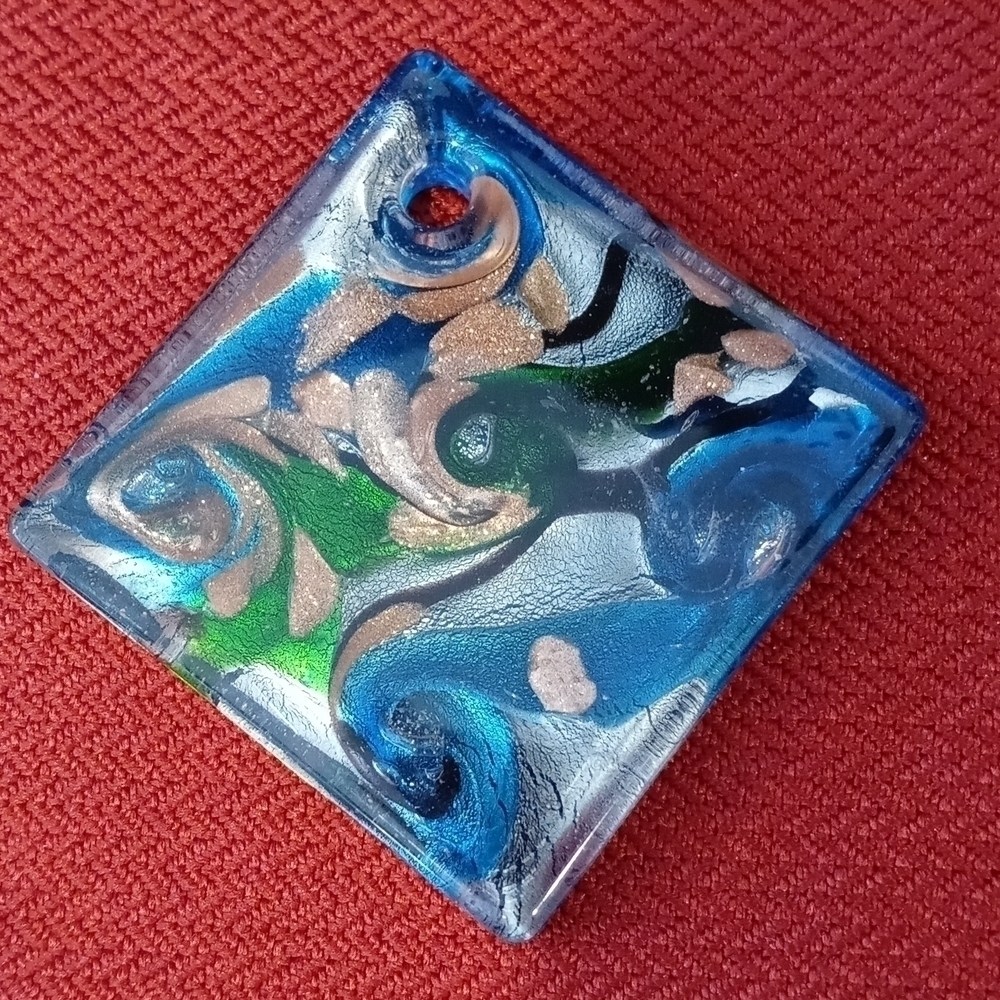 pendant handmade 2" square